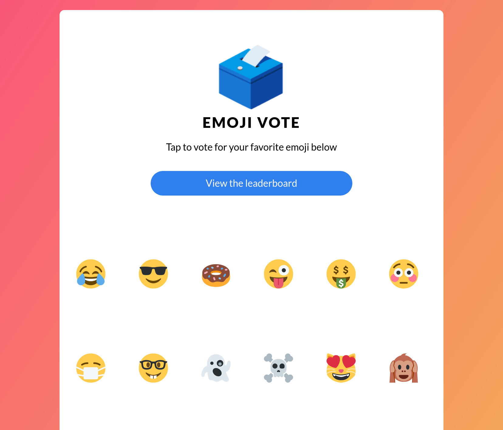 emojivoto - Web UI