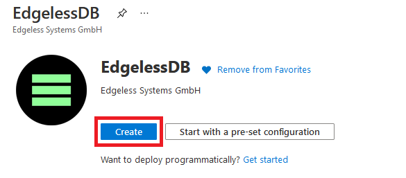 EdgelessDB on Azure Marketplace